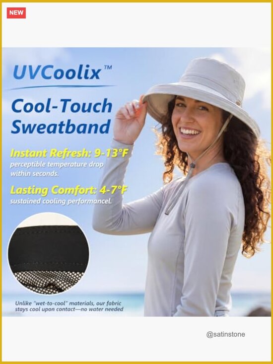 UPF 50+ Cooling Sun Hat Ponytail Hole Wide Brim Water Resistant Packable Hiking main image 6
